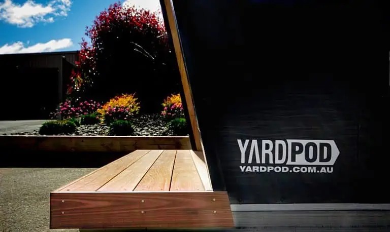 A YardPod is a contemporary portable studio office pod